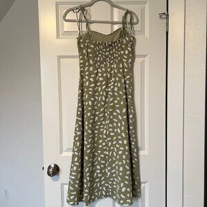Lulu's Spotted Green Midi-Dress